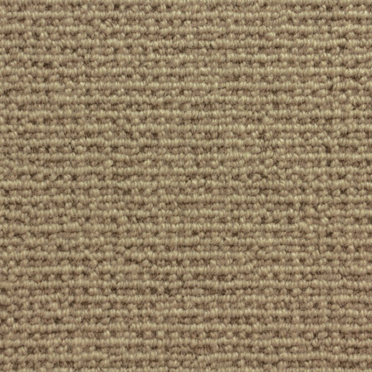 Wool broadloom carpet swatch in a chunky loop weave in gold.