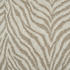 Wool-blend broadloom carpet swatch in an animal print in shades of cream, tan and brown.