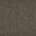 Outdoor broadloom carpet swatch in a ribbed flat weave in mottled bronze and charcoal.