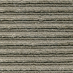 Wool-linen broadloom carpet swatch in a chunky striped weave in shades of gray.
