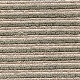 Wool-linen broadloom carpet swatch in a chunky striped weave in mauve and sage.
