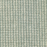 Wool broadloom carpet swatch in a high-pile striped weave in cream and sage.