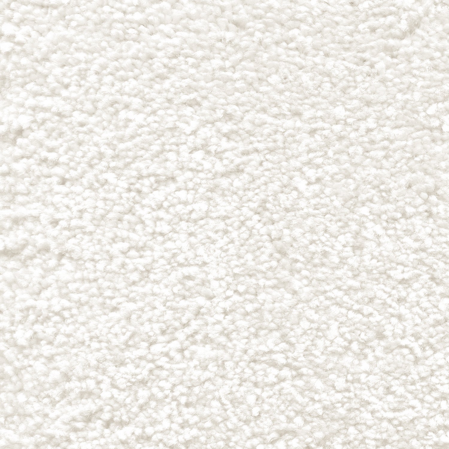 Nylon broadloom carpet swatch in a cut pile texture in white.