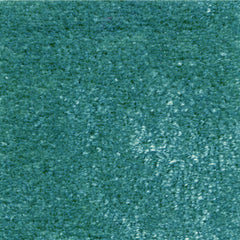 Synthetic blend broadloom carpet swatch in a cut pile texture in turquoise.