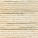 Wool-silk broadloom carpet swatch in a dimensional broken stripe pattern in cream and ivory.