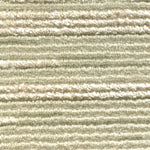 Wool-silk broadloom carpet swatch in a dimensional broken stripe pattern in mint and ivory.
