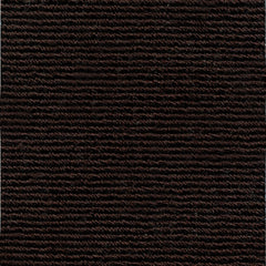 Wool broadloom carpet swatch in a chunky ribbed weave in dark brown.