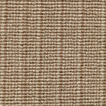 Wool broadloom carpet swatch in a chunky striped weave in cream and light brown.