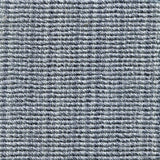Wool broadloom carpet swatch in a chunky striped weave in blue and sky-blue.