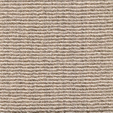 Wool broadloom carpet swatch in a chunky striped weave in tan and sable.