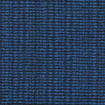 Wool broadloom carpet swatch in a chunky striped weave in blue and navy.