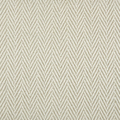 Nylon broadloom carpet swatch in a textured herringbone weave in cream.