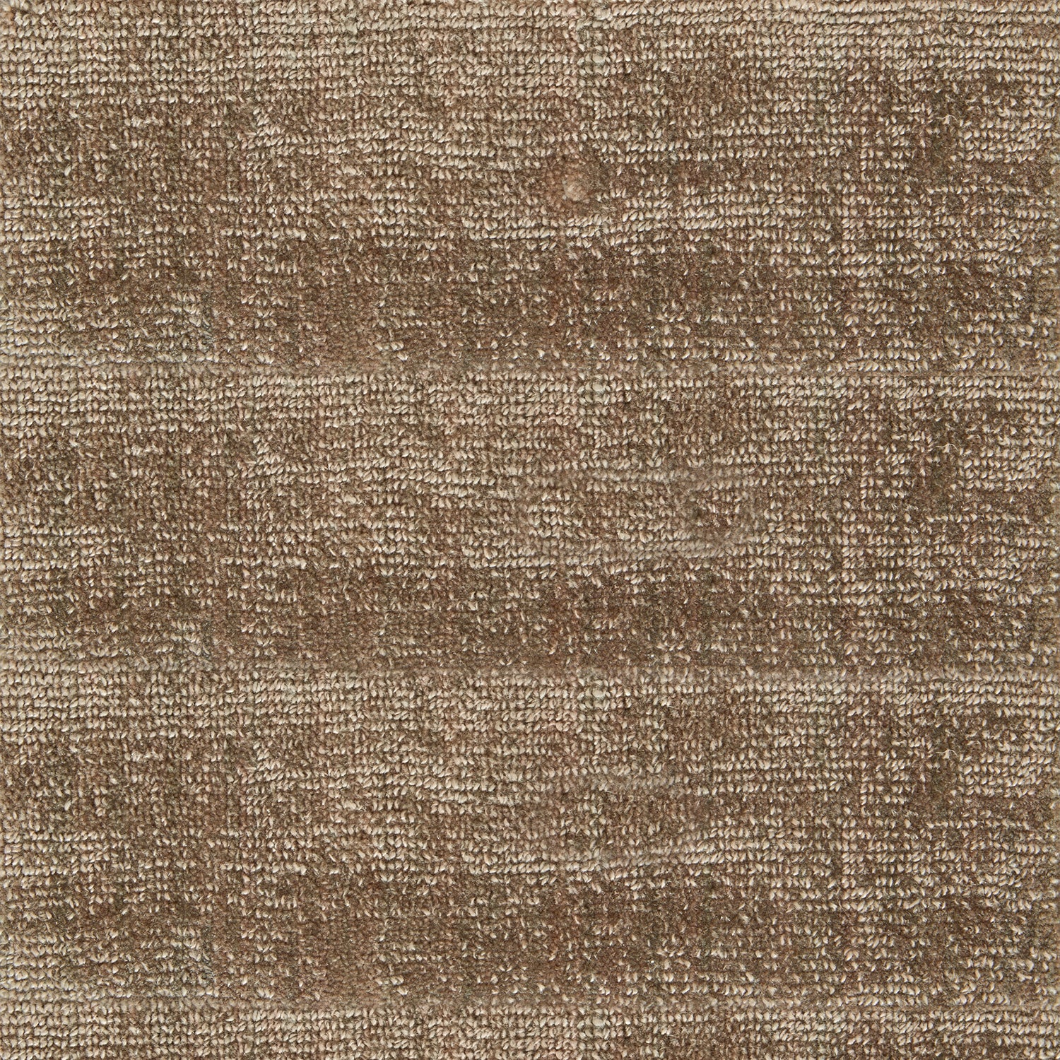 Nylon broadloom carpet swatch in a textured weave in mottled sable.