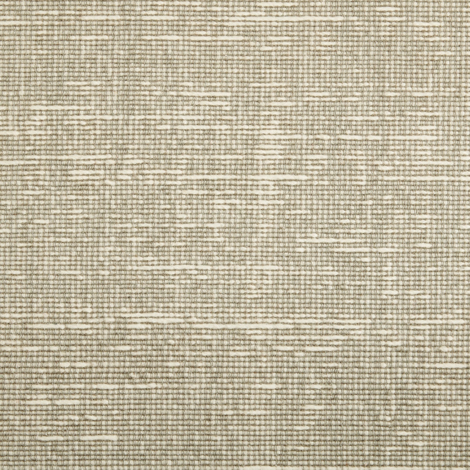 Wool broadloom carpet swatch in a chunky weave in mottled cream and sage.