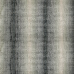 Wool-blend broadloom carpet swatch in an ombré stripe print in shades of cream, gray and charcoal.