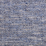 Wool broadloom carpet swatch in a chunky grid weave in mottled blue, navy and white.
