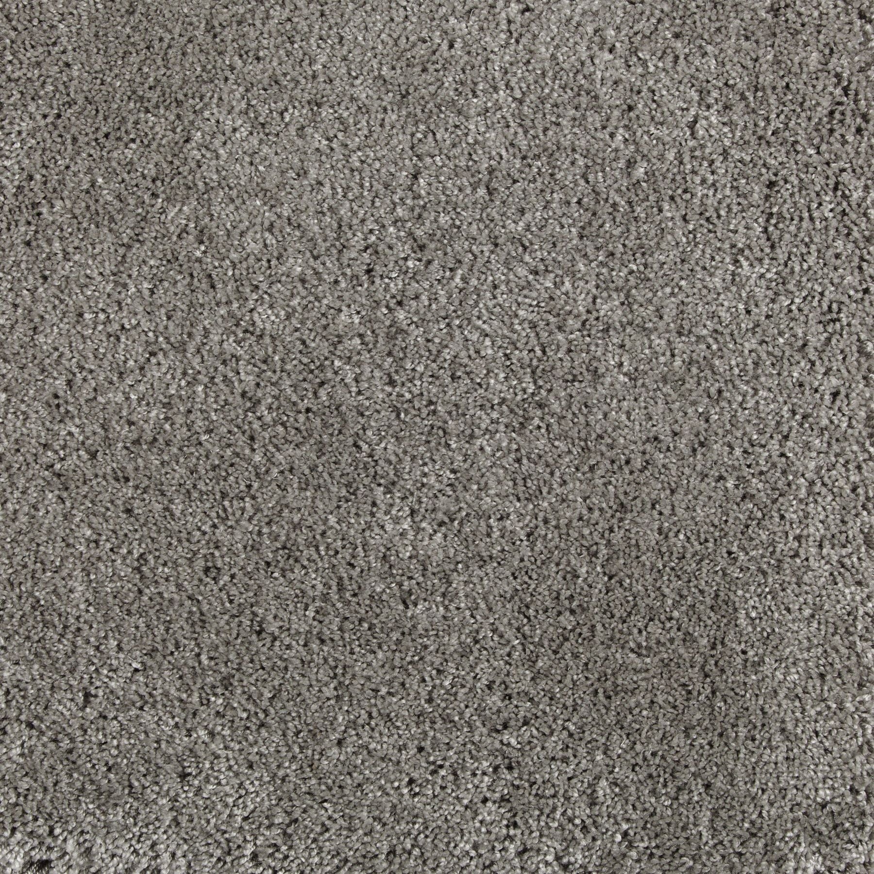Synthetic broadloom carpet swatch in a cut pile texture in gray.
