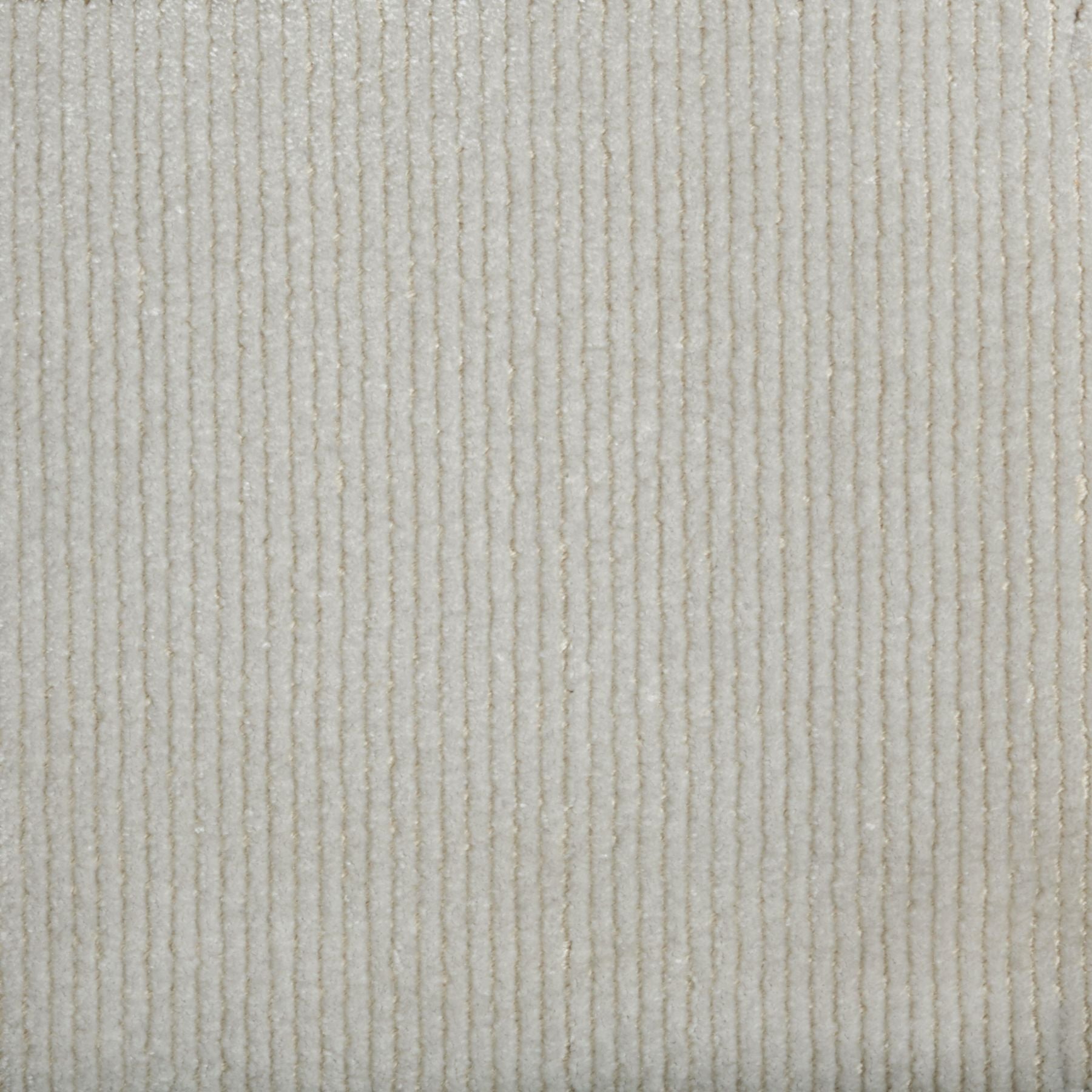 Synthetic-blend broadloom carpet swatch in a dimensional ribbed weave in greige.