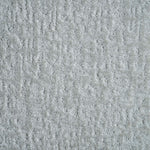 Synthetic-blend broadloom carpet swatch in an abstract textured loop weave in light blue-gray.