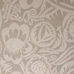 Wool-silk broadloom carpet swatch in a floral paisley pattern in light silver on a silver field.