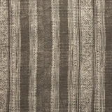 Woven fabric swatch in a striped pattern of intricate white lines over a washed charcoal background.